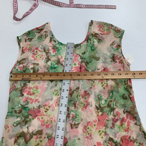 Mimi Chica Blouse Womens XS Extra Small Floral Cap Sleeve V Back Ruffle Train - Picture 9 of 14